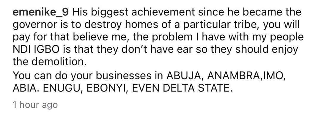 His biggest achievement since he became the governor is to destroy homes of a particular tribe - Ex. footballer, Emmanuel Emenike, condemns ongoing demolition of some homes in Lagos